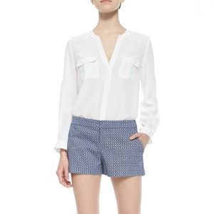 Joie Isabeau Printed Pique Shorts in Navy